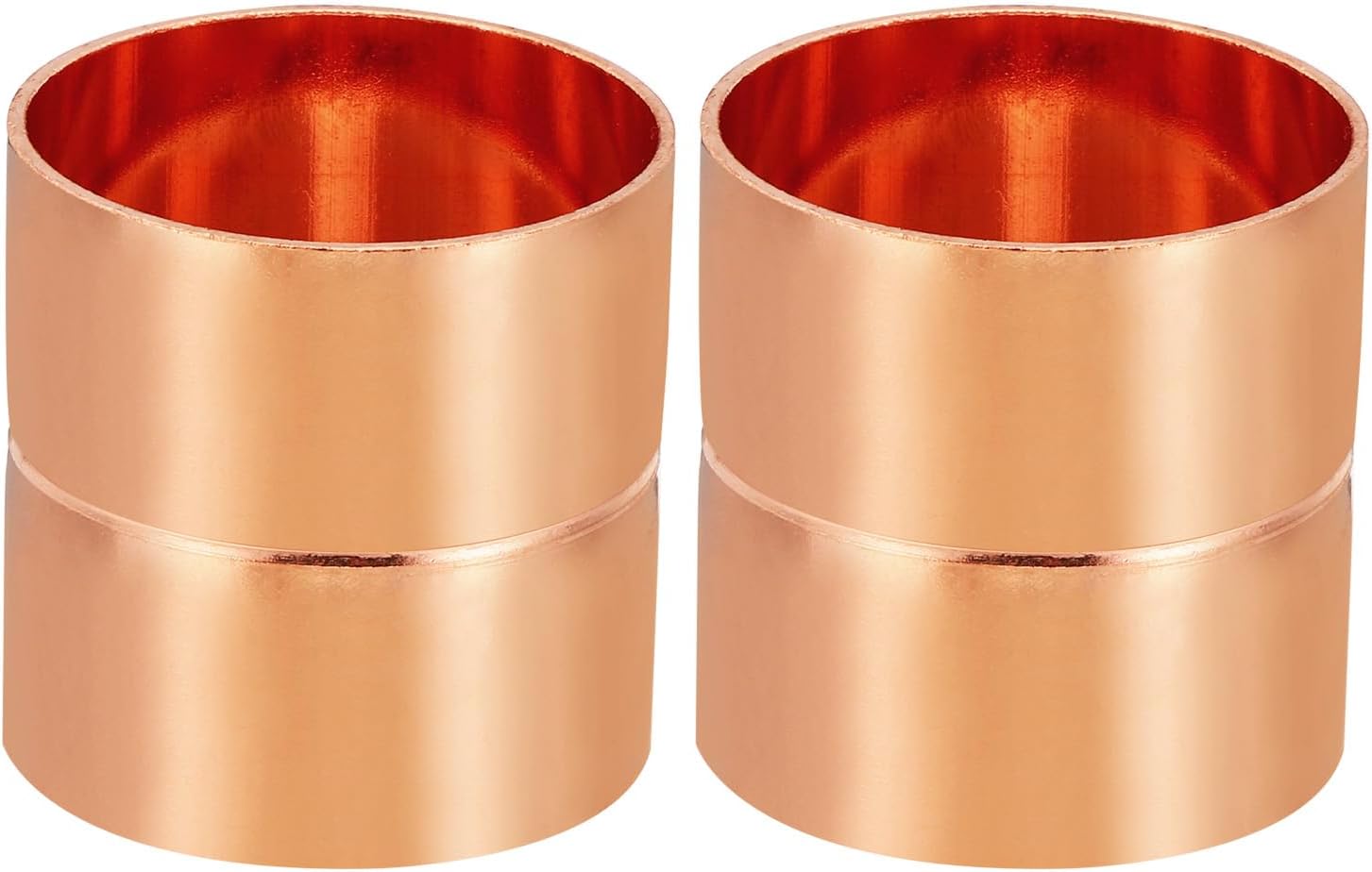 PATIKIL 2-5/8 Inch ID Copper Coupling Fittings, Rolled Tube Stop Straight Pipe Fitting Welding Joint for HVAC Air Conditioning Plumbing Refrigeration