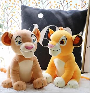 Lion Plush Baby Lion Toys Lifelike Lion Animal Stuffed for Kids,Family Chirstmas Gifts 28 cm Height with Embroidered Details (Yellow(Son Lion))