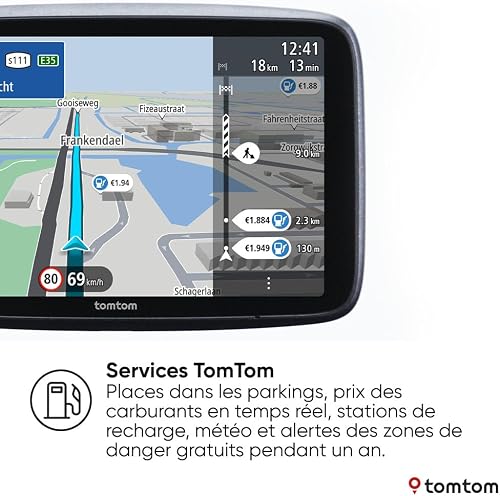 TomTom GPS GO Superior (Ecran 7 Pouces, Info Trafic, Alertes de Zones de Danger, Cartes Monde, Mise à Jour Rapide Via WiFi, Prix du Carburant, Fixation Magnétique Alimentée) - Nouveau Logiciel - 8