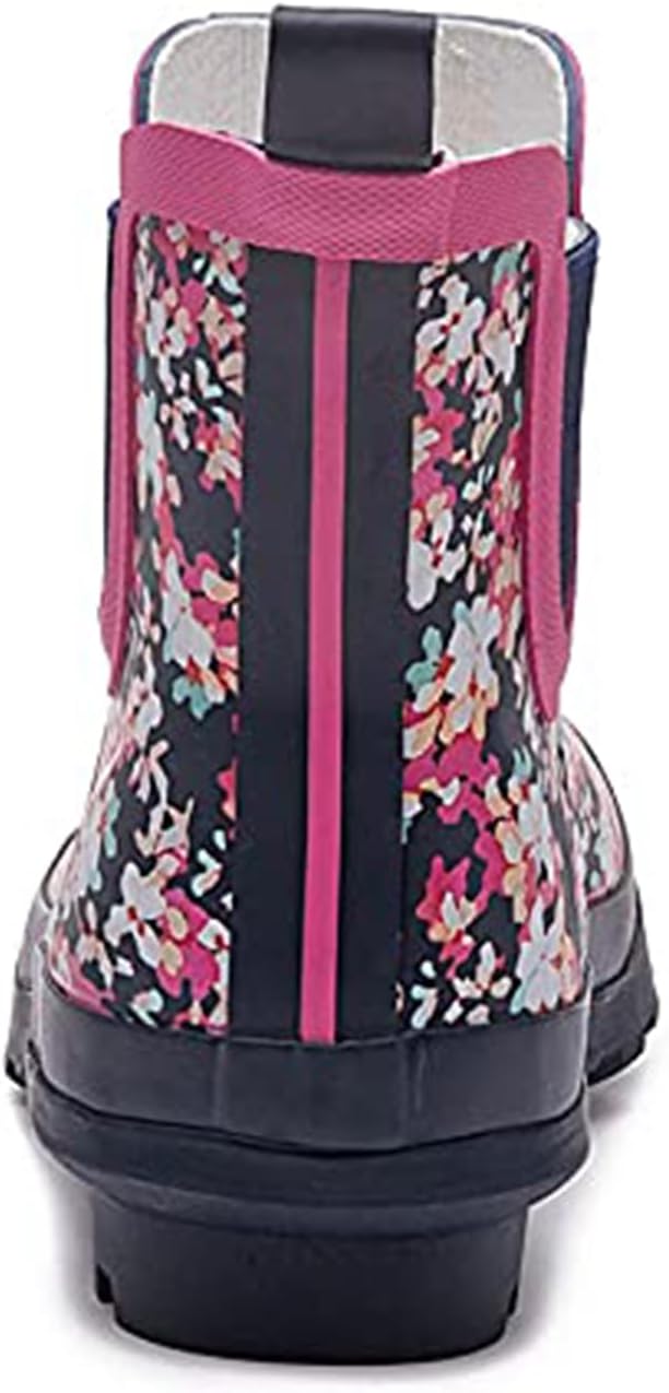 SWIFTFROG Rain Boots for Women - Waterproof Ankle Garden Shoes Anti-Slipping Floral Printed Rainboots for Ladies Stylish Light Ankle Rain Shoes, Women's Rain Footwear 9 Pink image 3 of 5 B08X1CX6KK