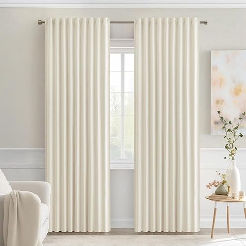 Miniatura 28 de MIULEE Cortinas Opacas de Pestaña Trasera Verde Salvia de 84 Pulgadas de Largo, Juego de 2 Paneles para Sala de Estar y Dormitorio, Privacidad