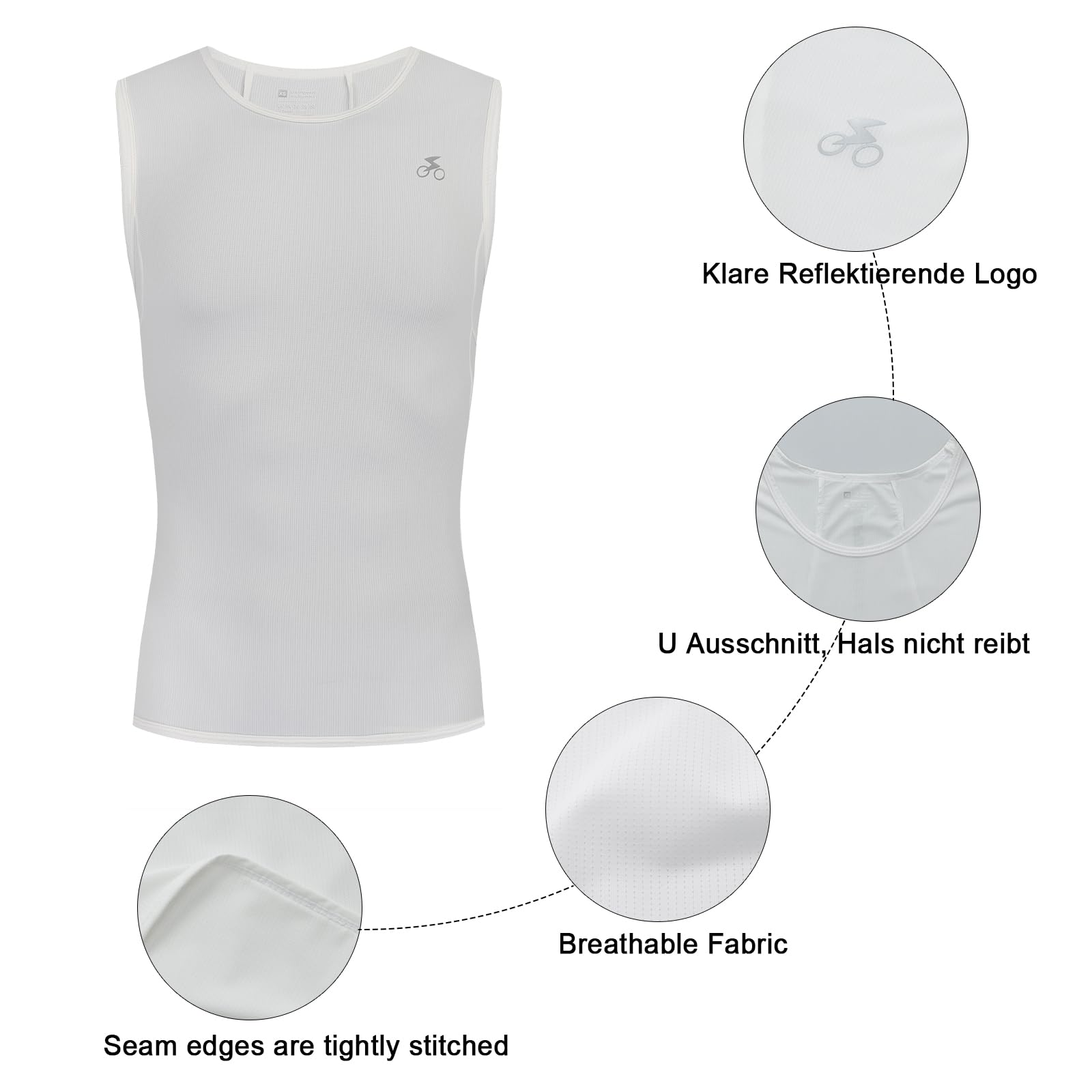 Maillot de ciclismo sin mangas transpirable con 3 bolsillos para hombre