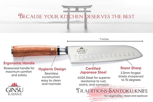 Miniatura 2 de CUCHILLO SANTOKU DE 7" | COLECCIÓN TRADICIONES CUCHILLOS JAPONESES | EL MEJOR CUCHILLO PARA TU COCINA