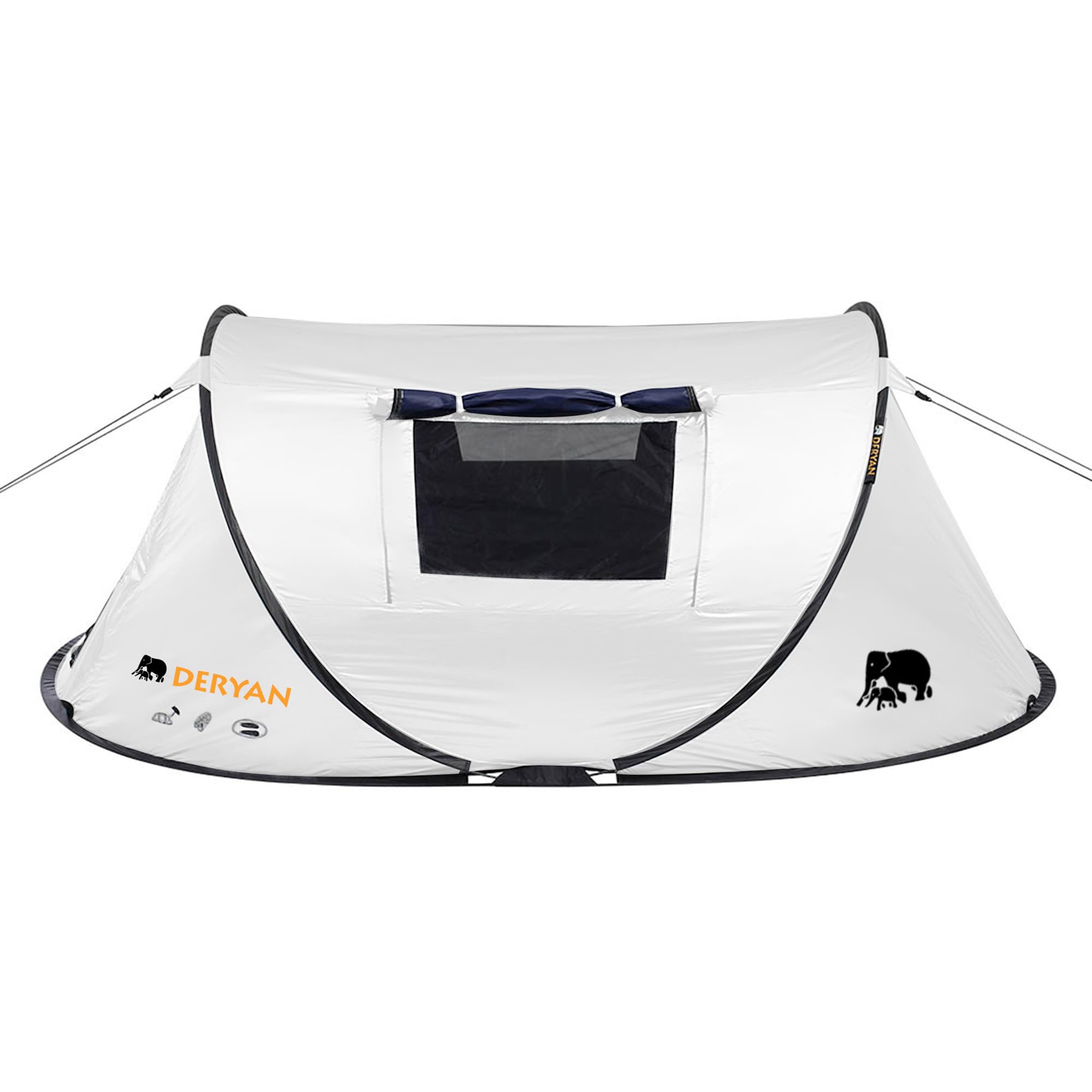 Deryan Tente de Voyage Luxe Dome Tente Pop-Up Tente 2 Personnes Montage en 2 Secondes Anti UV 50+ Imperméable Camping Plage Jardin Crème