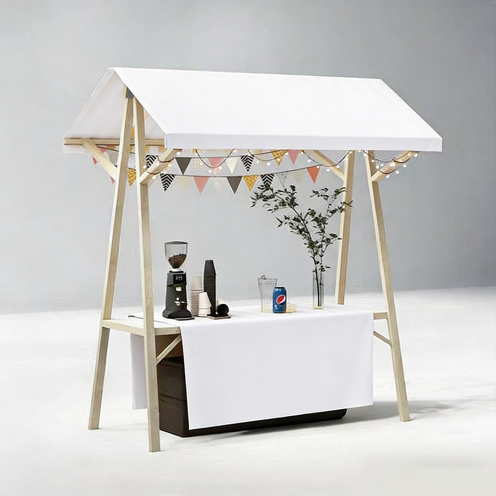 Stand pliable de 150 cm et chariot de vente portable d'extérieur avec auvent