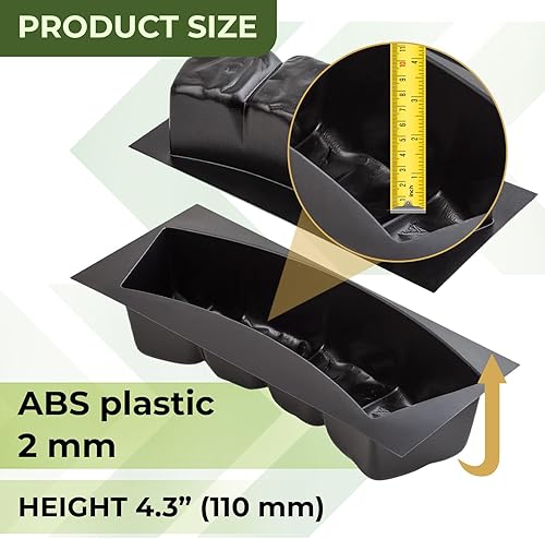 Miniatura 4 de BETONEX Molde de hormigón de piedra de borde redondo de 47.2 pulgadas, molde de cemento de plástico ABS de 0.079 in, molde de cemento de Pathmaker
