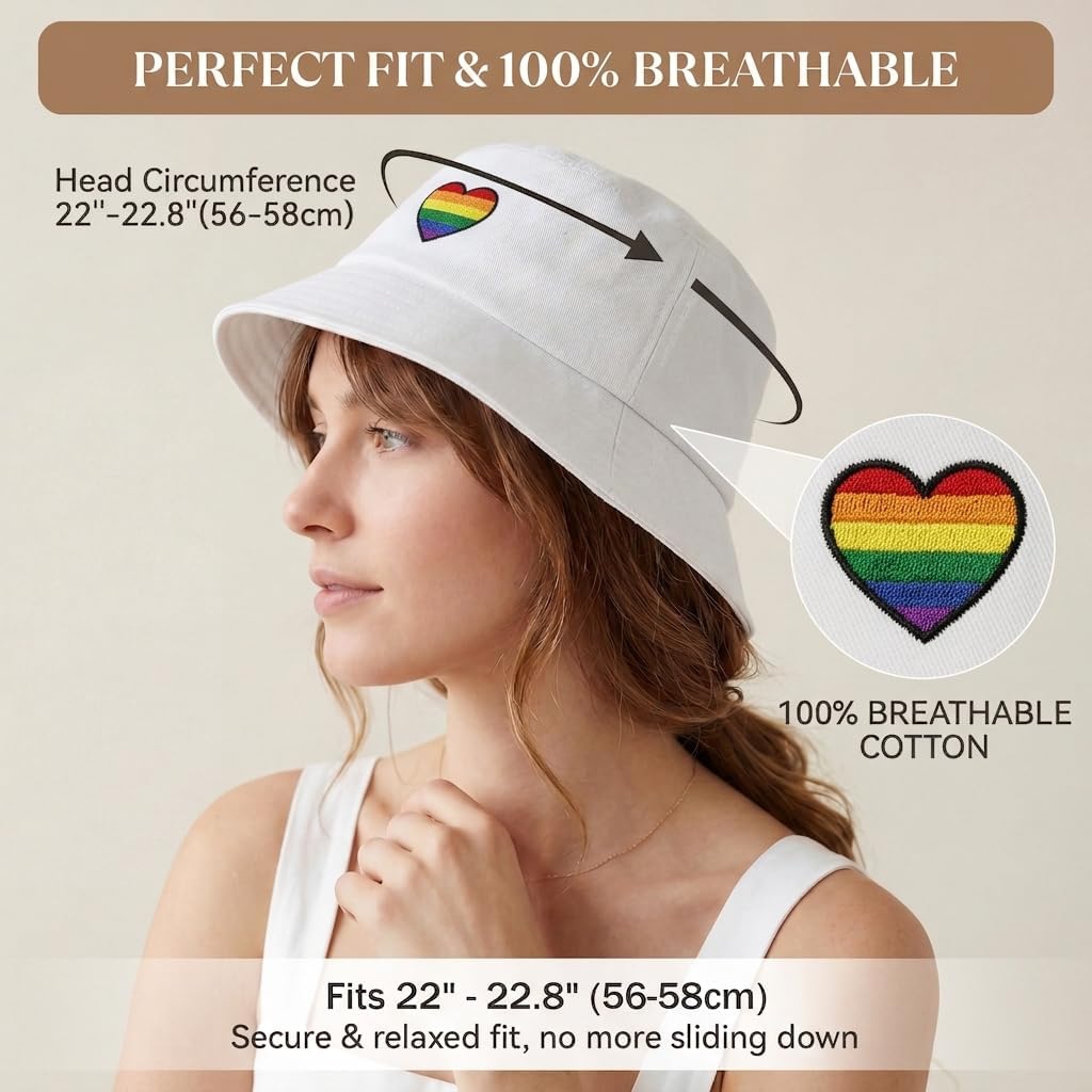 American Trends 100% Cotton Bucket Hat for Women Men, Packable Sun Protection Beach Hat, Breathable Outdoor Cap