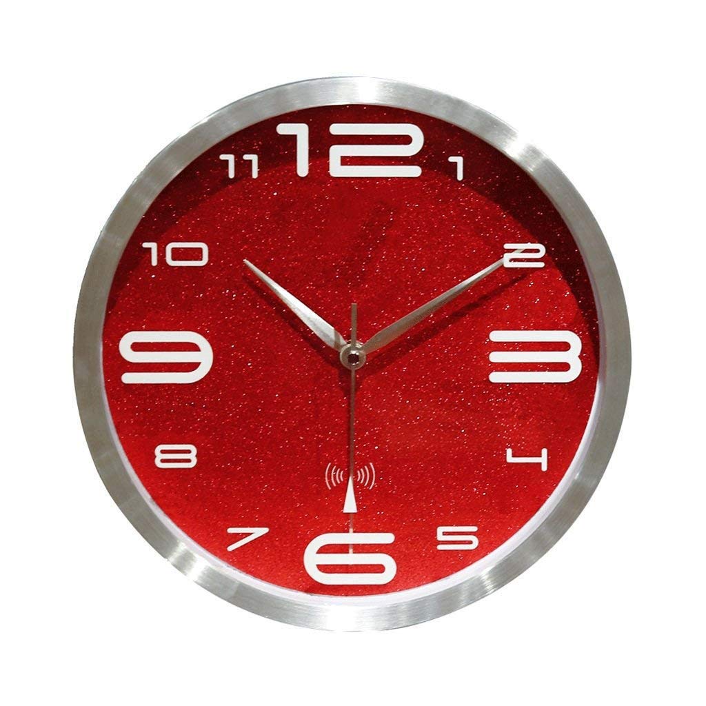 Horloge murale à quartz design moderne décorative d'intérieur avec vitre en verre