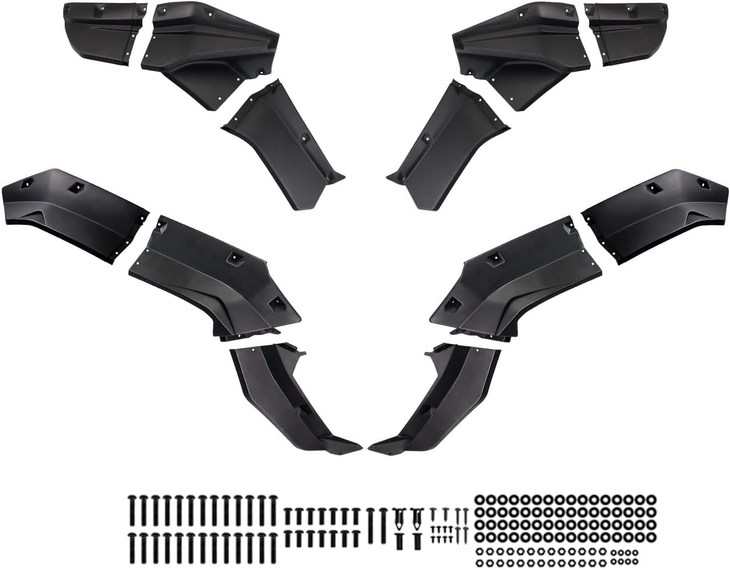 Wider XXL Front&Rear Fender Flares Kit Compatible with Kawasaki Teryx KRX 1000 2020-2025 Accessories, Update Extended Mud Flaps Extension Mud Guards Replace 99994-1324(12PCS,Left & Right)