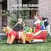 VIVOHOME 7FT Long Christmas Inflatable Outdoor Decoration, Santa on Red Sleigh, Navidad Blow Up Yard Decor with Built-in LED Light for Lawn, Garden, Party