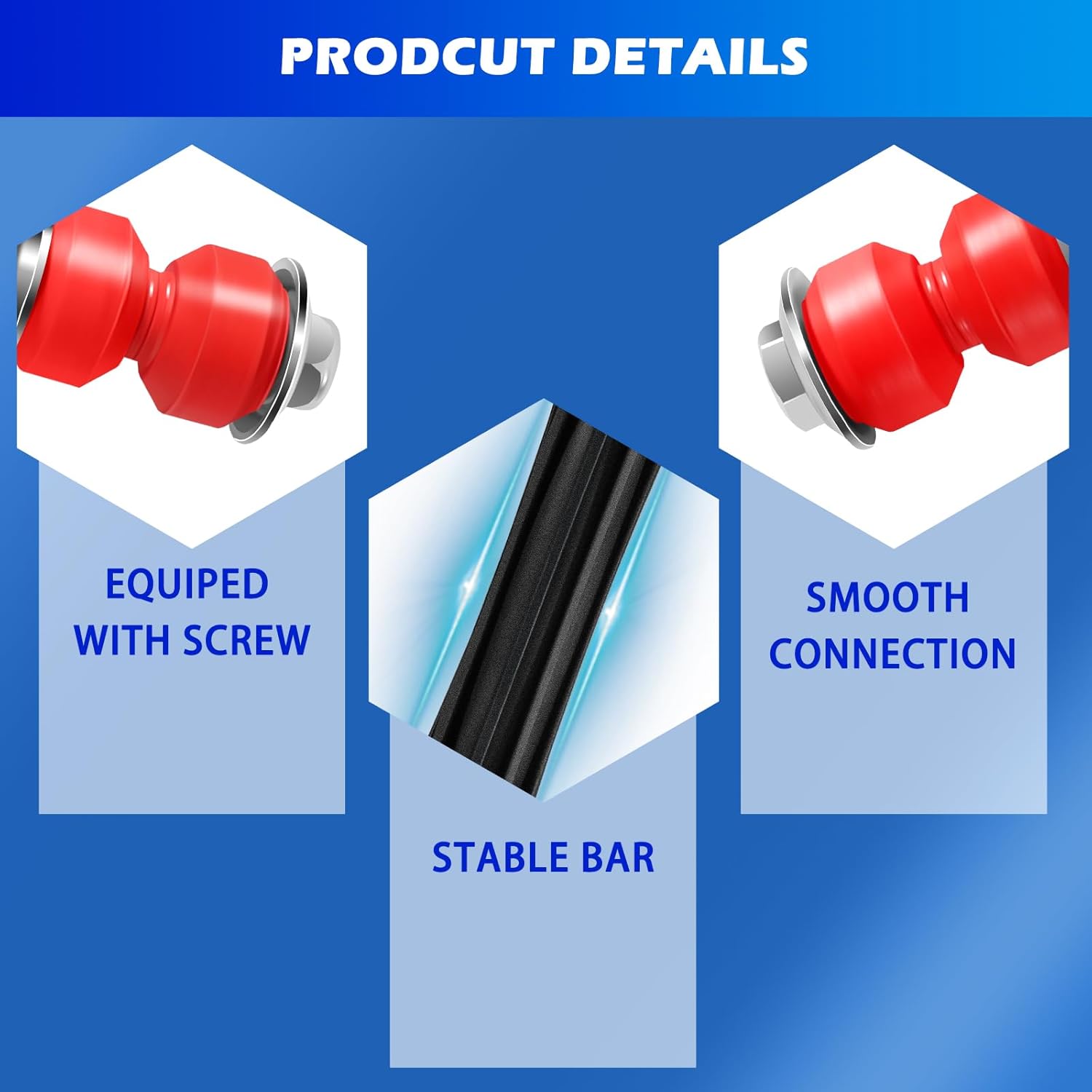 4Pcs Front Sway Bar Links Compatible with 2004-2019 Silverado/Sierra, Escalade, Tahoe/Suburban, Yukon - Replaces K700432 K700538