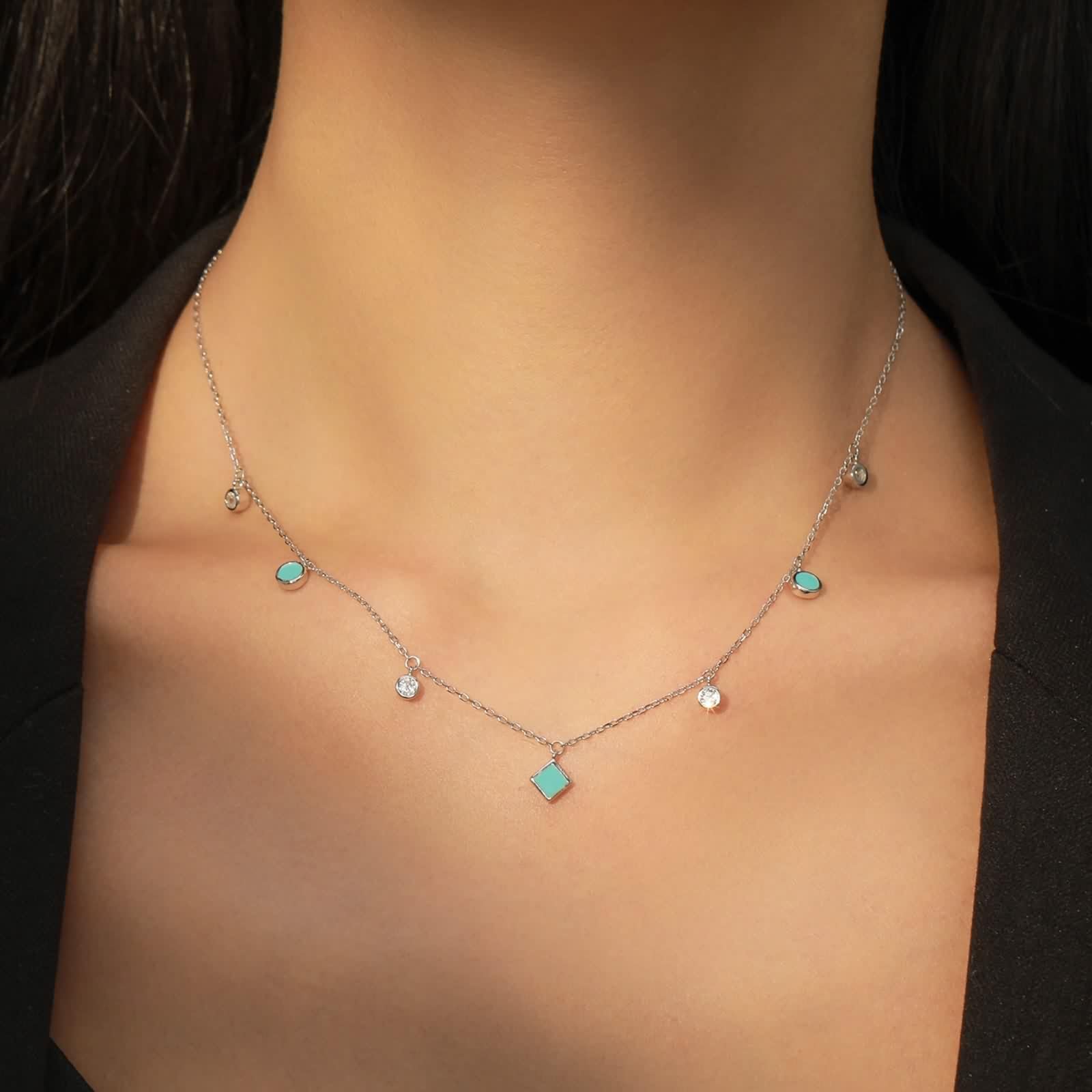 Collar de flores para mujer, collar con colgante de circonita cúbica 925, joyería de plata, regalo de moda para cumpleaños