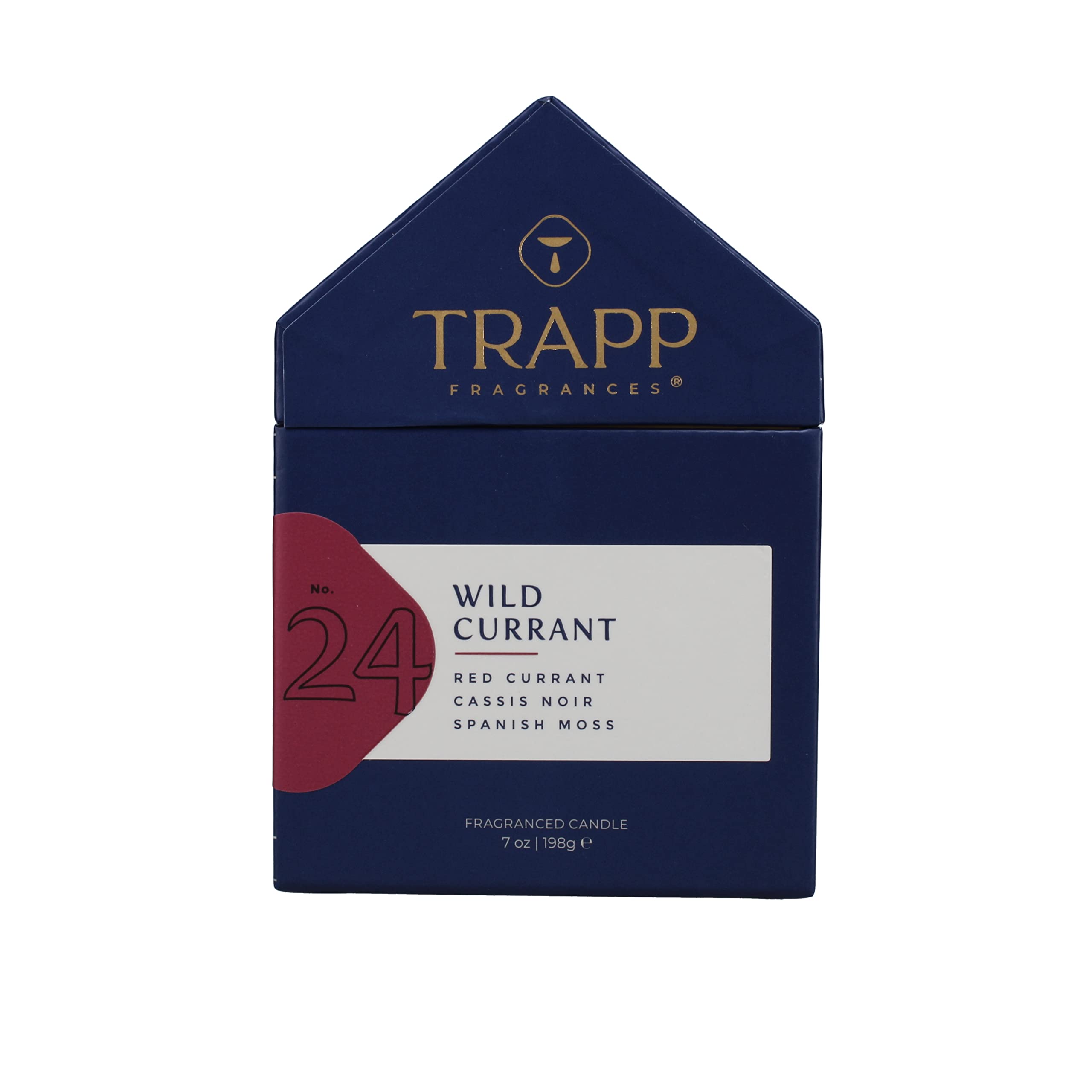 Trapp Nr 24 - Dzika porzeczka - 198.4 g Świeca House Box - Aromatyczny zapach domu z owocowym zapachem czerwonej porzeczki, Cassis Noir i hiszpańskich nut mchu - wosk wazelinowy
