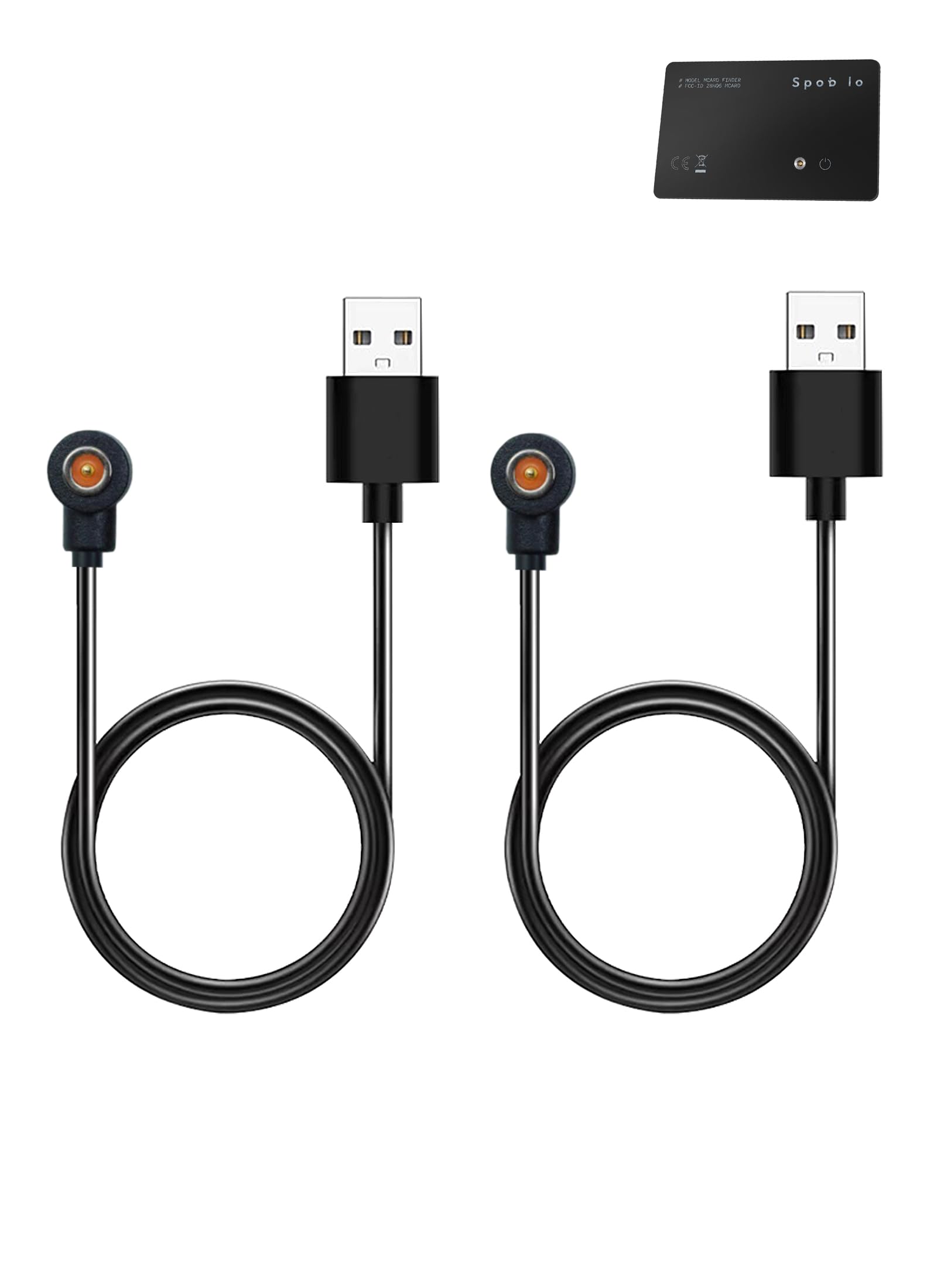 WUNIAK Charging Cable for Spotelo Wallet Tracker Card, Magnetic USB Charging Cable USB Flexible Charging Cord Cable Accessories for Spotelo，(2 Pack)