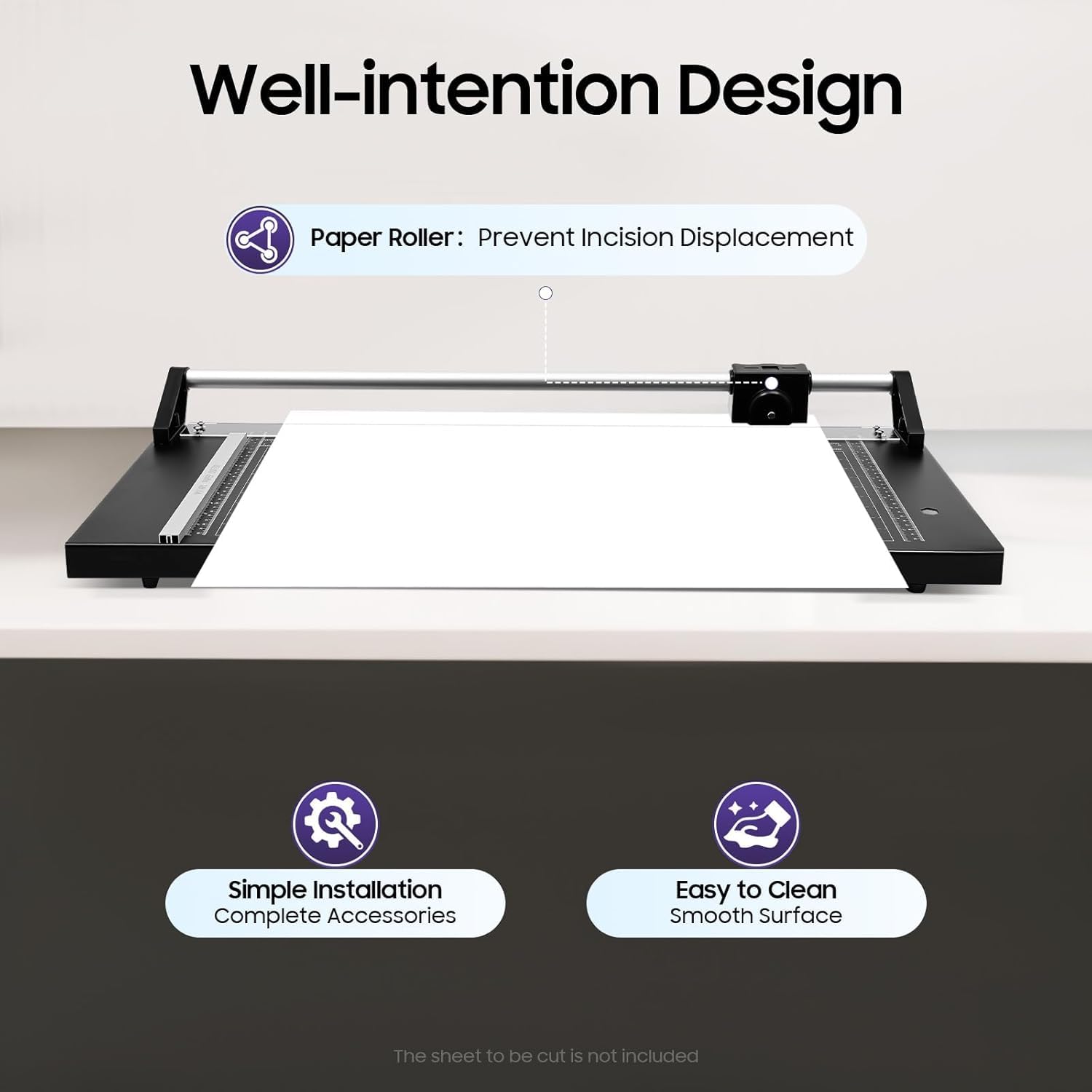 Taglierina Rotativa per Carta da 60 Cm con Righello E 2 Lame - Ideale per Negozi di Adesivi Fotografici, Uffici E Lavori Creativi - Strumento di Taglio di Precisione per Risultati Professionali
