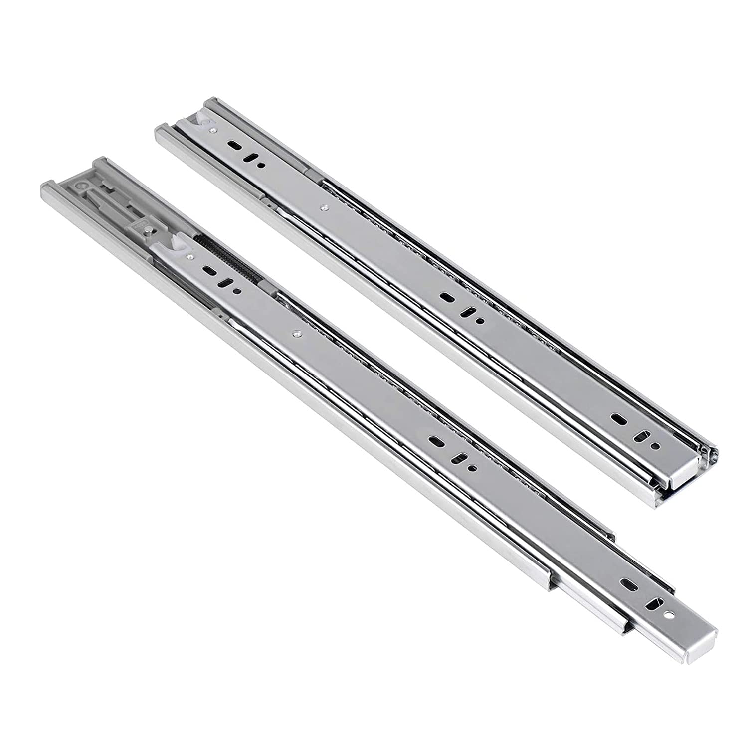 Lospitch 1 Coppia Guide per Cassetti a Estrazione Totale 650mm, con Autochiusura, Scorrimento a Sfere, Acciaio Zincato, Altezza 45 mm, Portata fino a 45 kg