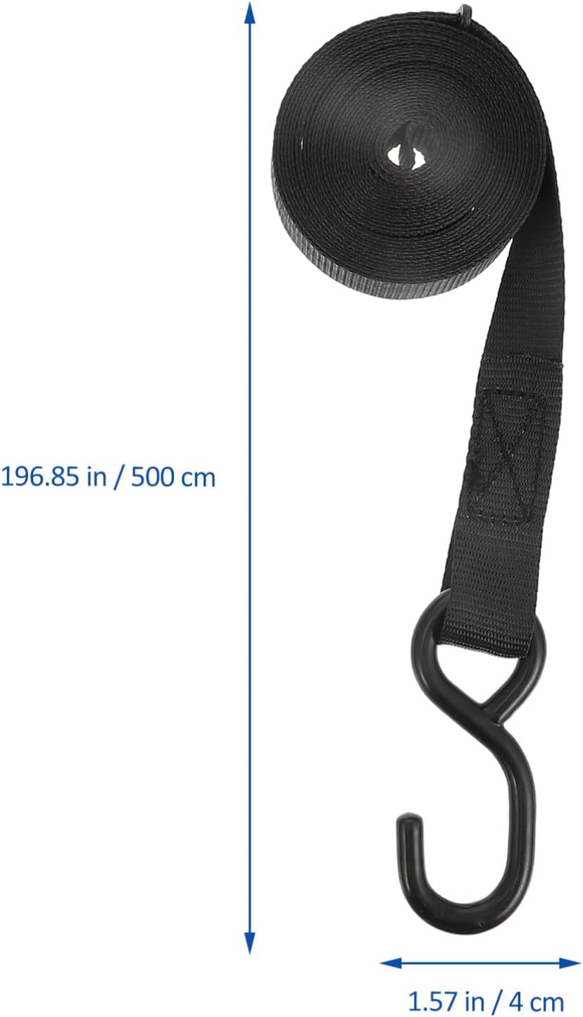 2sets Motorcycle Cargo Straps Durable Binding Belts for Luggage Heavy Duty Cargo Easy to Operate with Sturdy Buckles Black