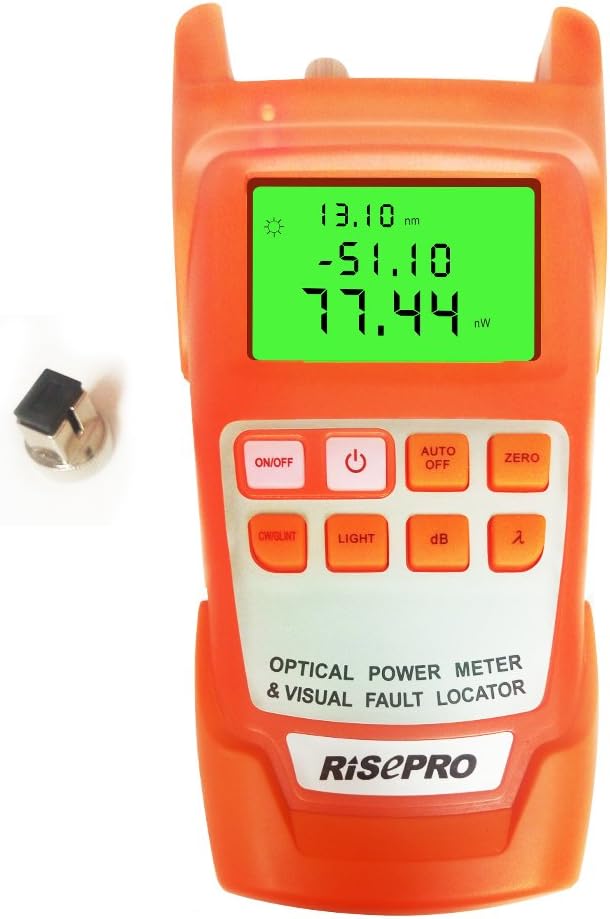 Fiber Optical Power Meter, RISEPRO -70~+10dBm 30mw Portable Optic Fiber Power Tester with Sc and Fc Connector (AUA12-O2)