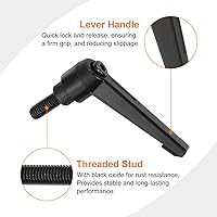 Vista 4 de uxcell 4 perillas ajustables M8 x 0.630 in, rosca macho, botón de trinquete de liberación rápida, perno giratorio para maquinaria de torno