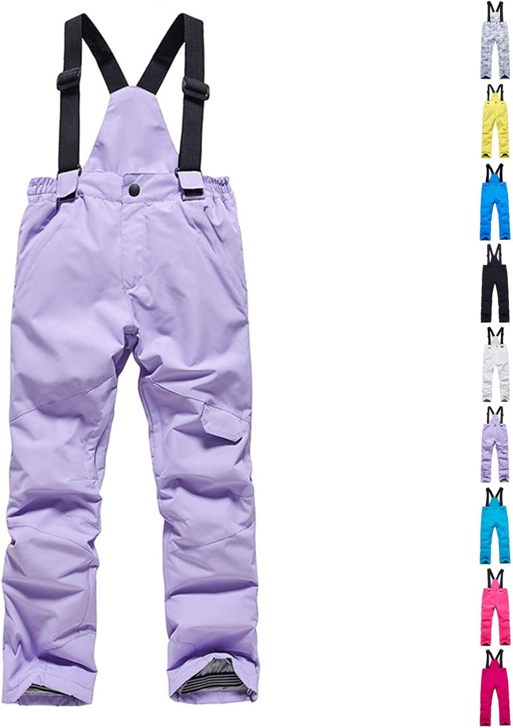 Baby Boys Girls Snow Pants Kids Elastic Waist Solid Snowboard Pants Cotton Thick Winter Warm Outdoor Activewear Clothes