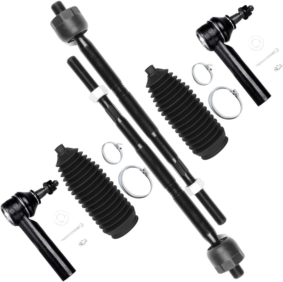 SCITOO 6pcs Front Suspension Kit Outer Inner Tie Rod End w/Boot Replacement for 2010-2017 for GMC Terrain 2010-2017 for Chevy Equinox