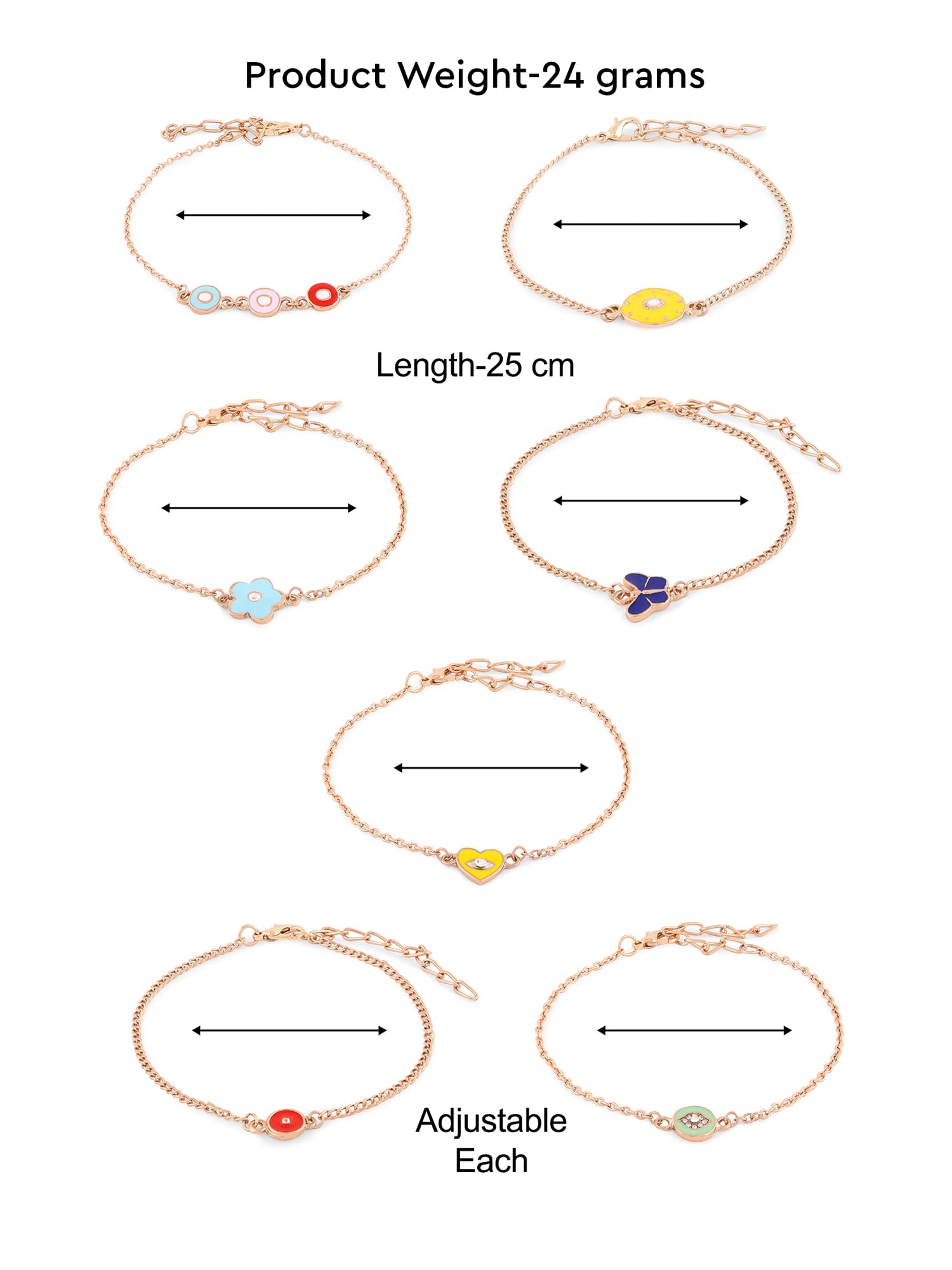 Enamel Stack Bracelets Set of 7 for Women