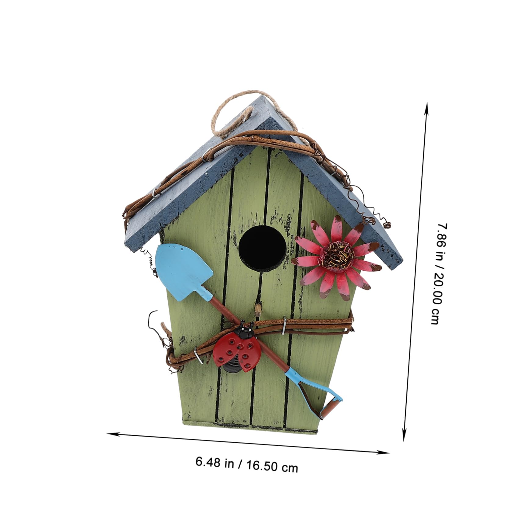 TOYANDONA Casetta per Uccelli in Legno a Forma di Casa, 2 Pezzi | Pappagalli e Uccelli Gialli, Uso Interno e Outdoor, Decorazione Artigianale Sospesa