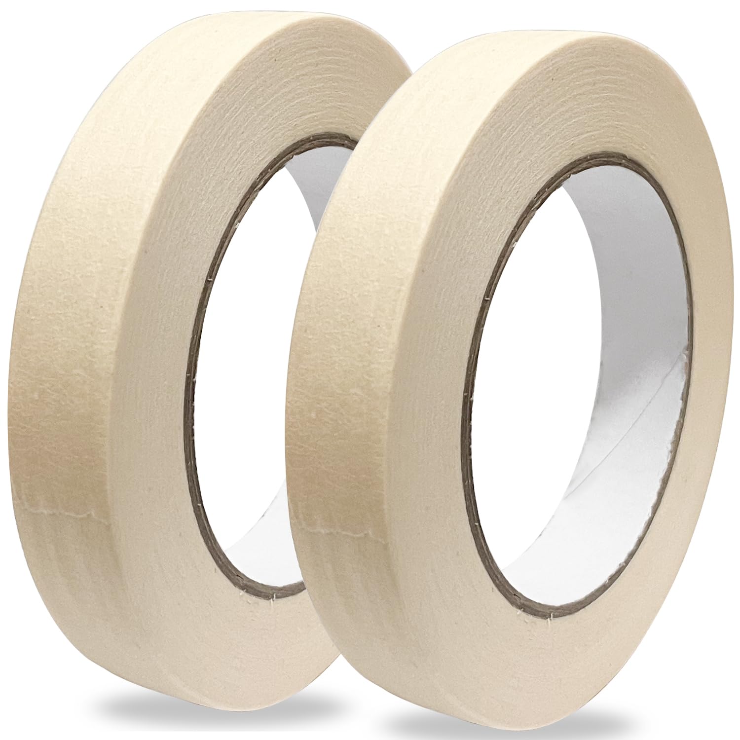 TOMIBAOLE General Purpose Masking Tape for Painting, Arts,Labeling,0.75inch×55yard×2 Rolls,Beige Masking Paper,Medium Adhesive (2)