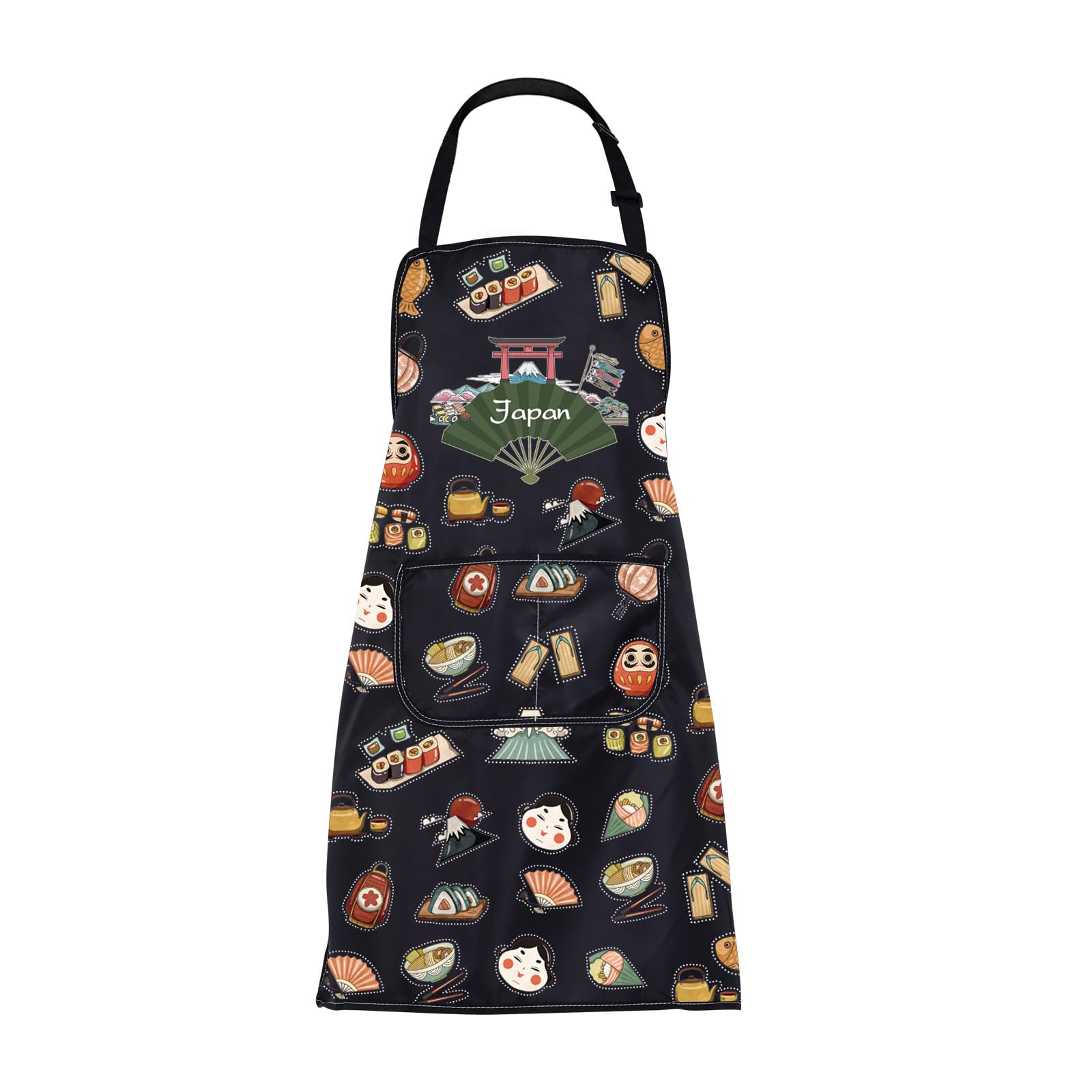 BNQL Japanese Apron With Pockets Japan Travel Gifts for Japan Lovers Japanese Housewarming Gift Japan Souvenir Gifts Kitchen Apron