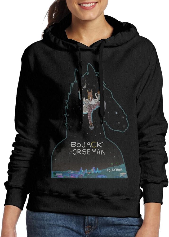 RCM Women's BoJack Horseman Hoodies Sweatshirt Black