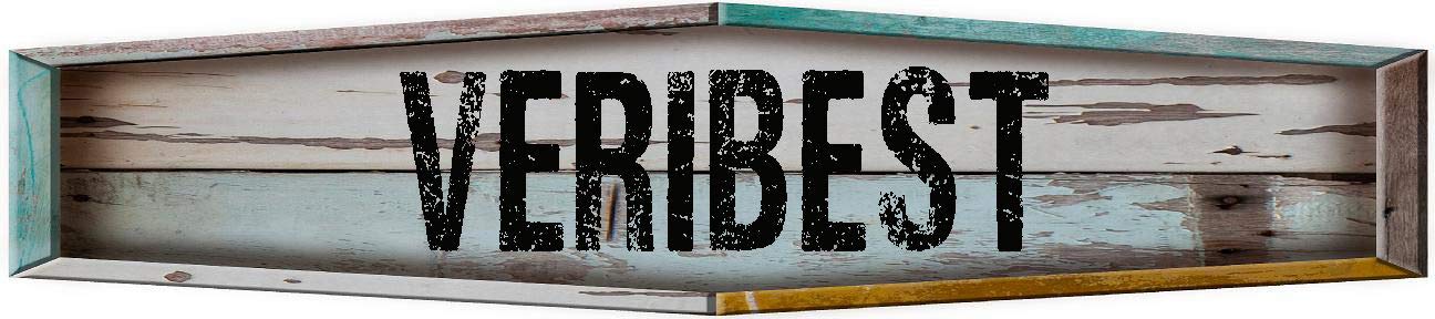 VERIBEST Teal Diamond 8" Shaped Weathered Painted Wood Look Decal Bumper Sticker for use on Any Smooth Surface