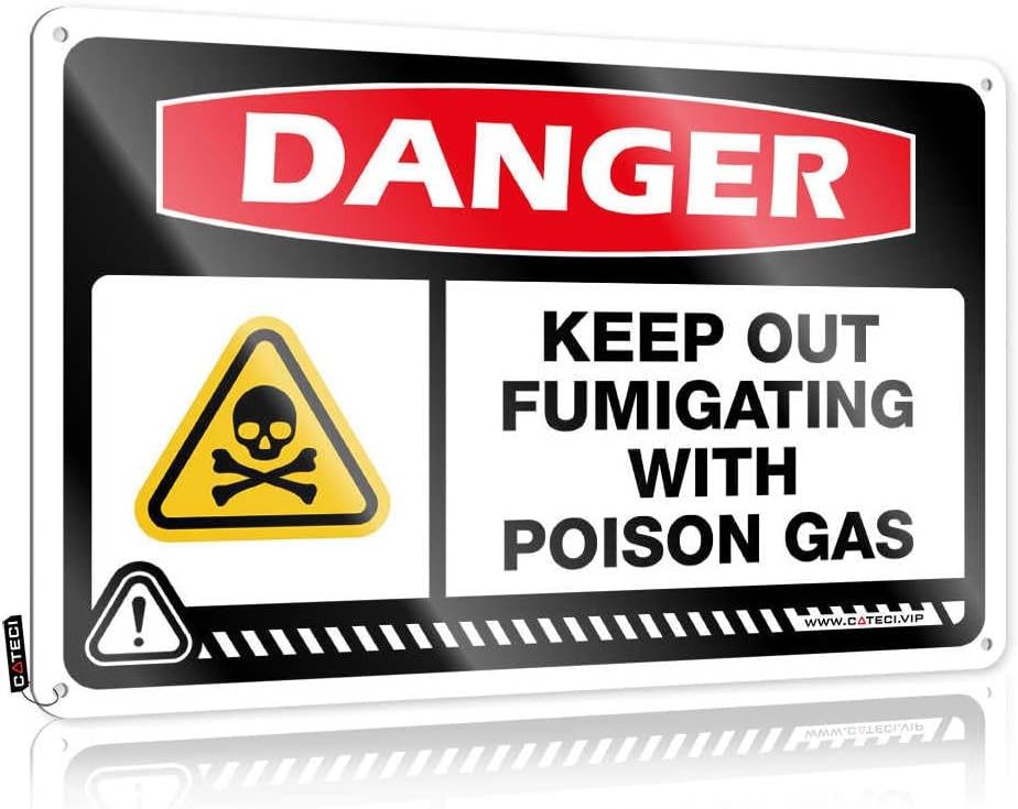 Folk Decor Funny Tinplate Sign Vintage Retro No Trespassing Retro Metal Sign/Door Metal Sign For Decor - Star Wall Decor Danger Keep Out Fumigating With Poison Gas