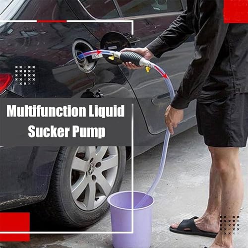 Miniatura 2 de Bomba de succión líquida multifuncional, bomba de transferencia de combustible manual 2024, bomba de sifón portátil para gasolina, aceite,