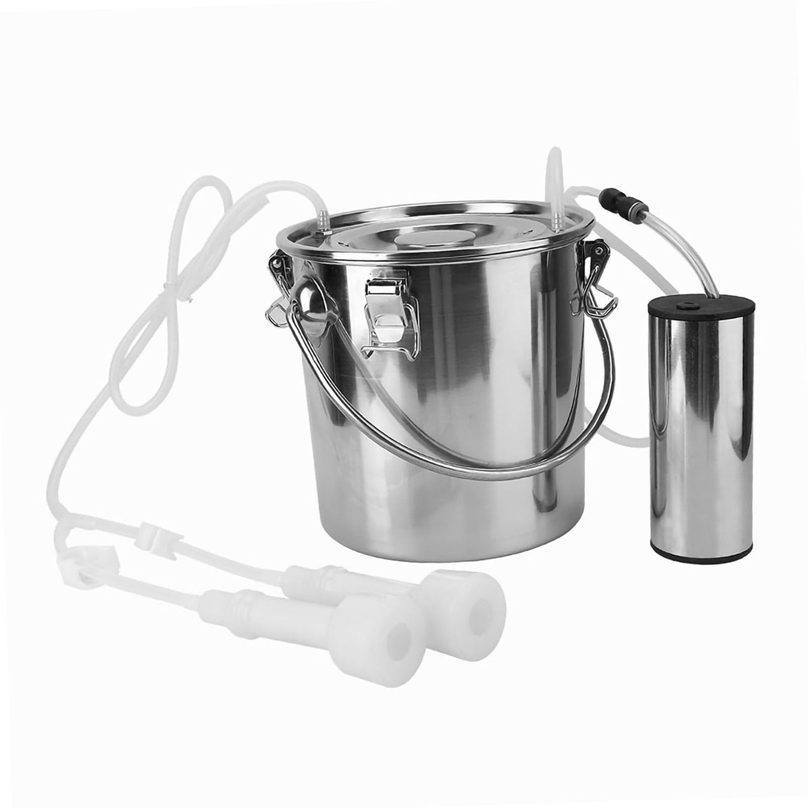 Jiawu Kit de Ordeño Eléctrico Portátil para Ovejas y Cabras, Ordeñadora de Acero Inoxidable de 5 Litros para Vacas, Bomba de Vacío de Succión Suave, Fácil de Limpiar, Antioxidante, Herramienta de