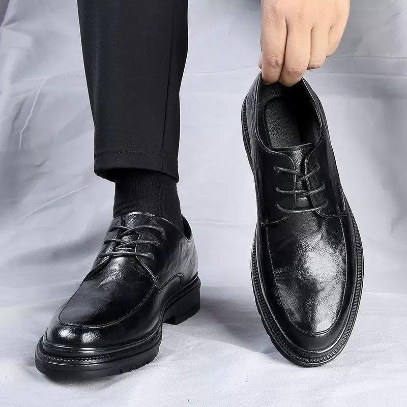Men's Lace-Up Soft Leather Oxford Shoes Business Formal Casual Soft Sole British Style Wedding Footwear4