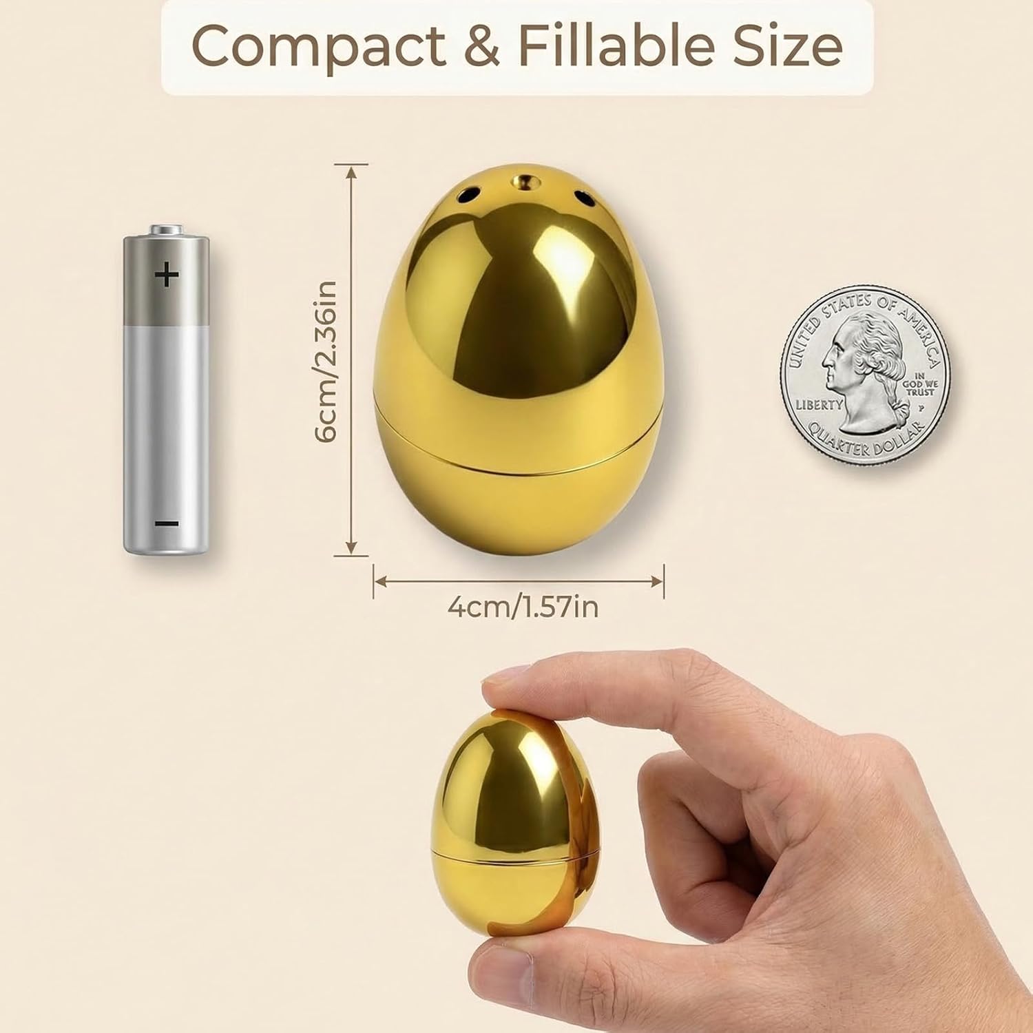 48 Pack Gold Easter Eggs, Fillable Metallic Golden Empty Eggs for Hunt Party Toys Supply Bulk- 2.3"