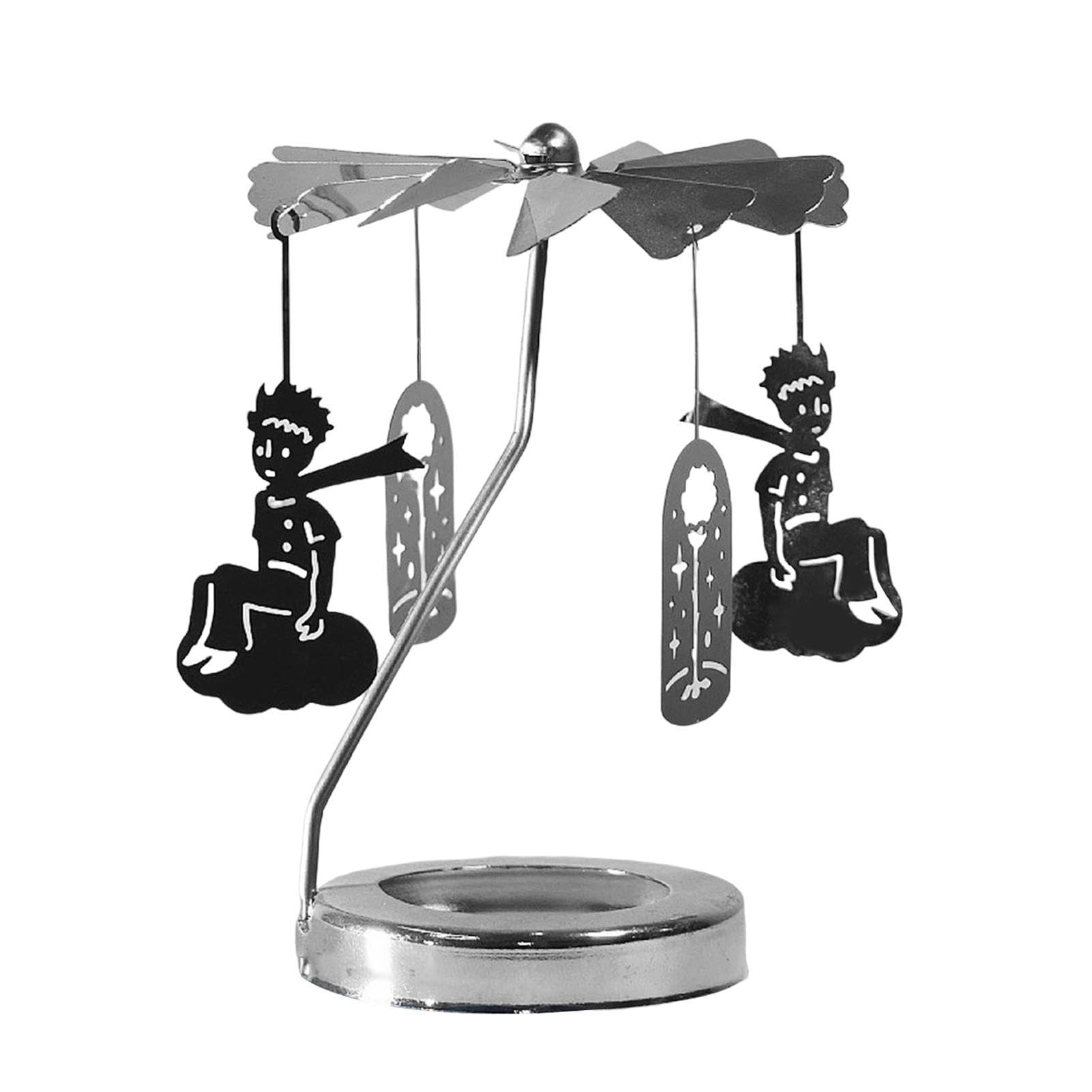Rotary Candle Holder, Carousel Candle Holder Metal Tea Light Candlestick, Rotating Tea Light Candle Holders for Wedding Home Decor