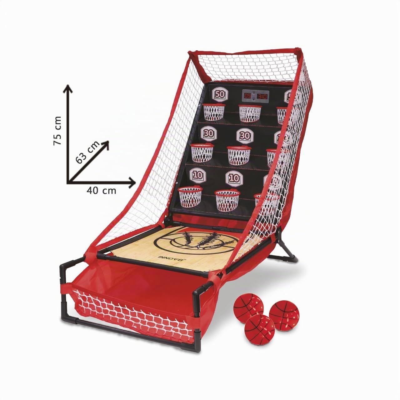 Tachan - Juego de Baloncesto con Marcador electrónico, 9 canastas en Diferentes Alturas con diversas puntuaciones, Mejora destrezas Deportivas y de concentración (747T00516)