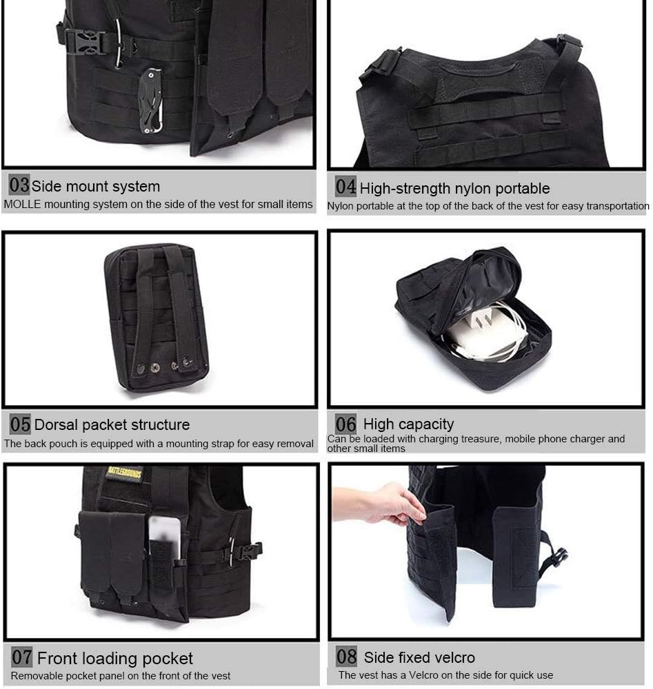 Reality Training Vest Outdoor Equipment Protective Clothing MOLLE Expansion Protective Gear,B