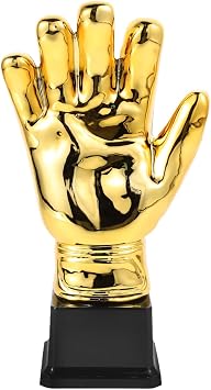 BESPORTBLE Gold Soccer Glove Trophy Plastic Award for Goalkeeper Football Competitions School Matches Amateur Leagues Celebrations