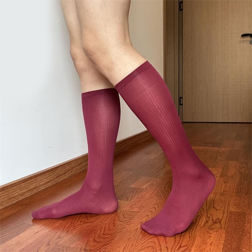 1Pair Men's Middle Calf Business Dress Socks for Prom Professional Attire