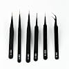 6PCS Precision Tweezers Set, ESD Tweezers Set, Anti-Static Stainless Steel Tweezers, Non-Magnetic Curved Tweezers Set, Electronics Tweezers Kit for Jewelry, Craft, Electronics