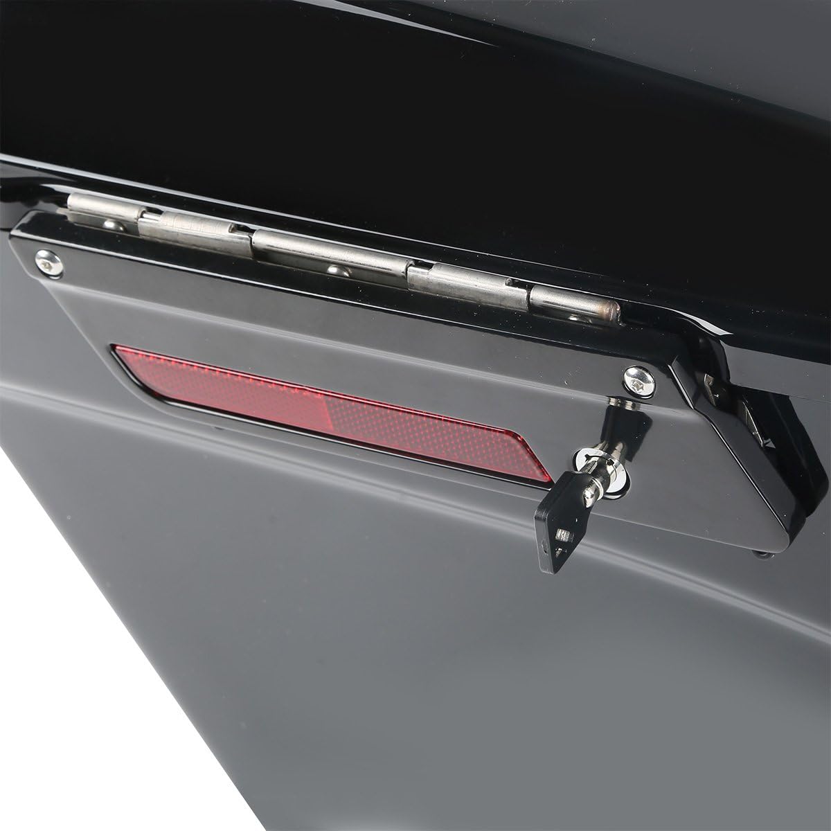 Hard Saddlebags Saddle bags W/Chrome Conversion Brackets Fit for Harley Davidson 1984-2017 Softail Models FLST FLSTC FLSTF FLSTN FLSTS models Gloss Black