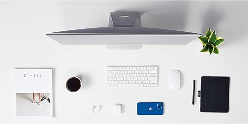 Miniatura 2 de Kaboon Mesa blanca de 55 x 24 pulgadas, mesa de madera de una pieza para escritorio de pie, encimera laminada, tablero de madera reversible solo