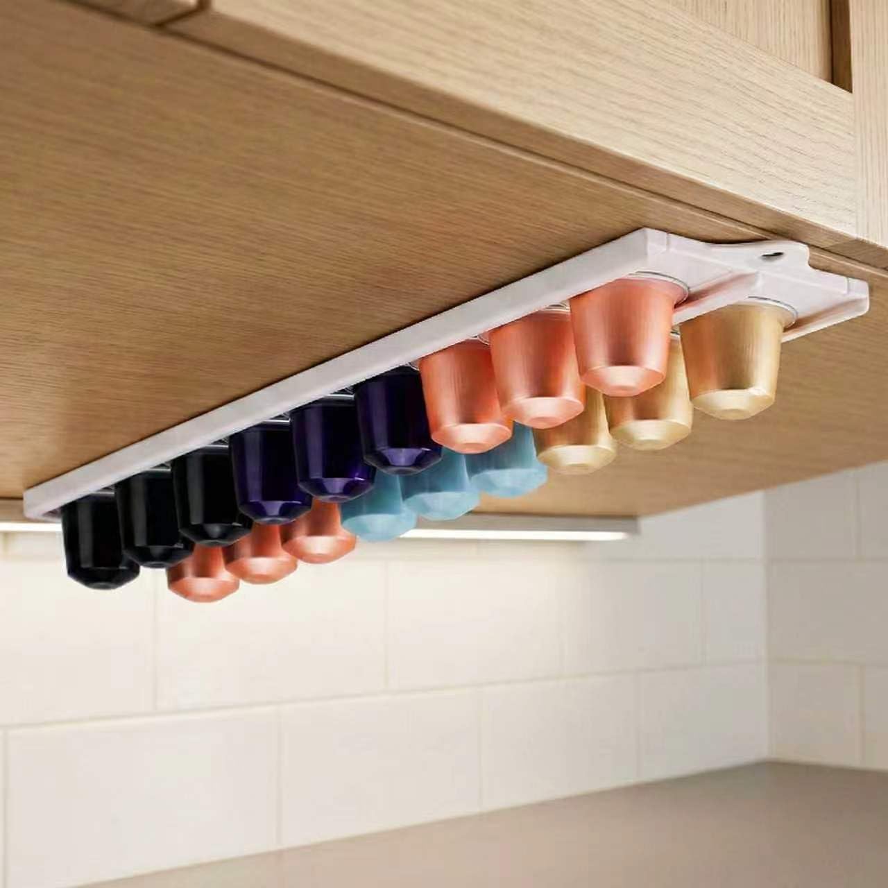 2 Pack Adjustable K Cup Holder, Wall Mount Coffee Pod Holder | Storage for Nespresso Original and Vertuo, Space Saving, Perfect for Counters Small Space