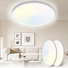 Yexati Plafonnier LED 30CM 24W 3200LM, 6000K/4000K/3000K, IP54 Étanche, Lampe de Plafond Ronde Moderne pour Salle De Bain, Chambre, Salon, Cuisine, Bureau, Balcon