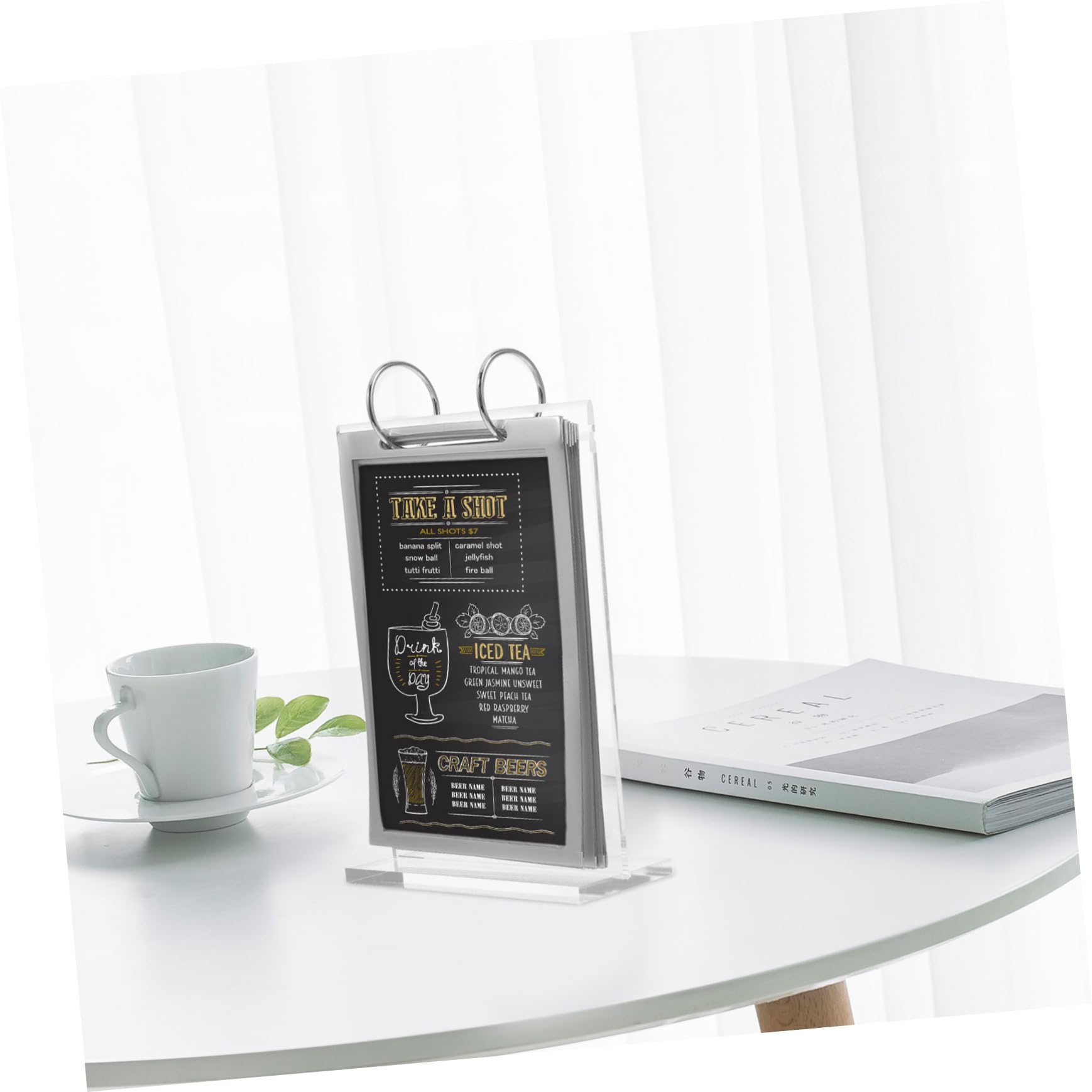 VILLCASE 5piezas Soporte De Menú De Transparente Para Mesa Exhibidor De Menú Para Restaurantes y Eventos Con Base Estable Para Visualización Clara