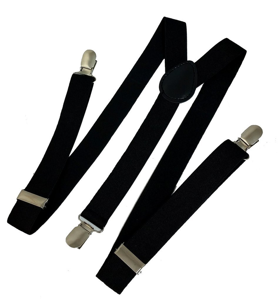 krystle Men'S Solid Cotton Black Suspender-picture-55