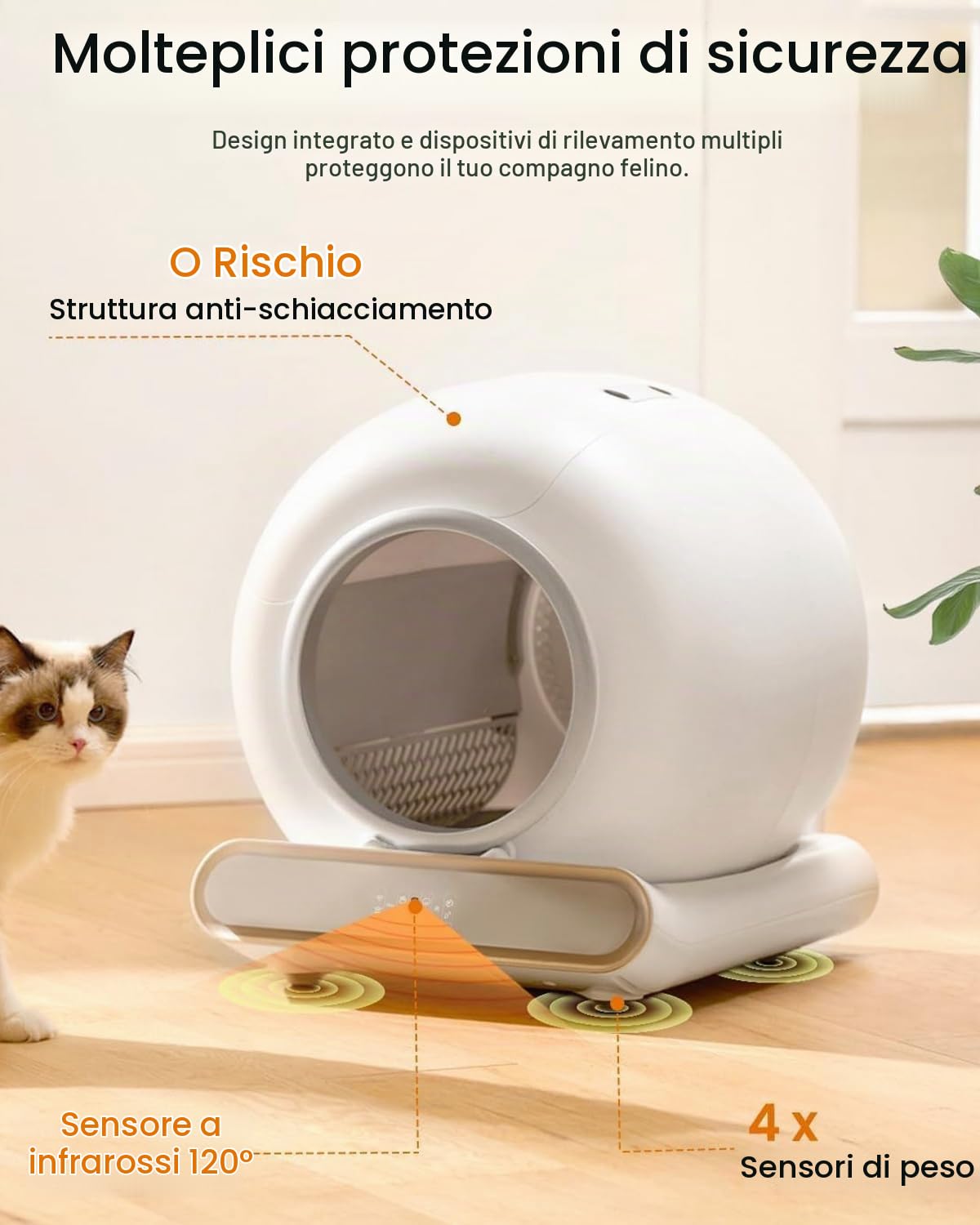 Lettiera Gatto Autopulente Grande 65L, Controllo APP Wi-Fi, Lettiera Automatica Intelligente per Gatti Multipli, Sicurezza Anti-Incastro, Silenziosa, Controllo Professionale Odori per Chat