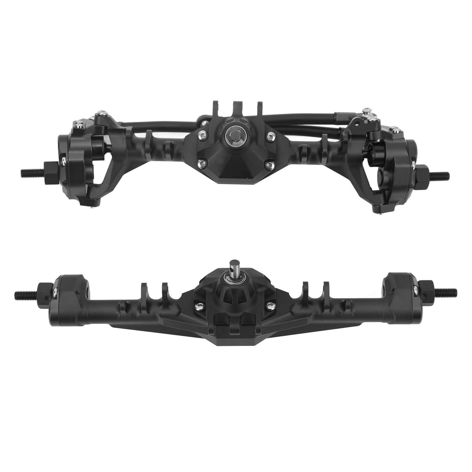 RC-przednia oś tylna, stop aluminium CNC, zestaw przedniej osi tylnej RC do Axial Scx10II Rgt 86100 Gen8 (czarny)